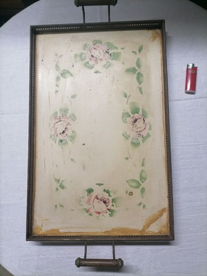 Δίσκος vintage μεταχειρισμένος, μεταλλικός για διακόσμηση