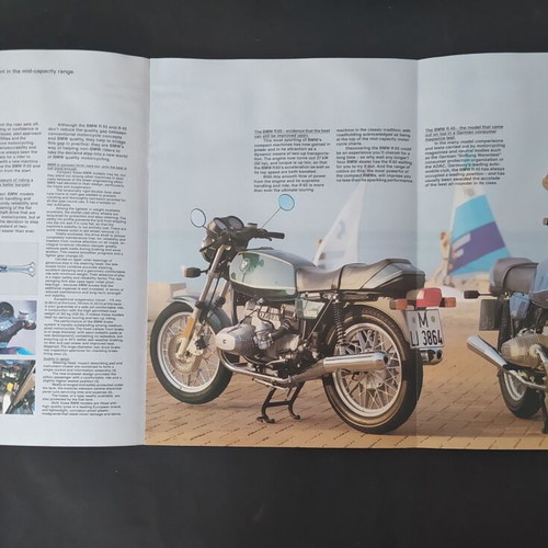BMW 1981 motorcycle brochure used, models R100RS, R80GS