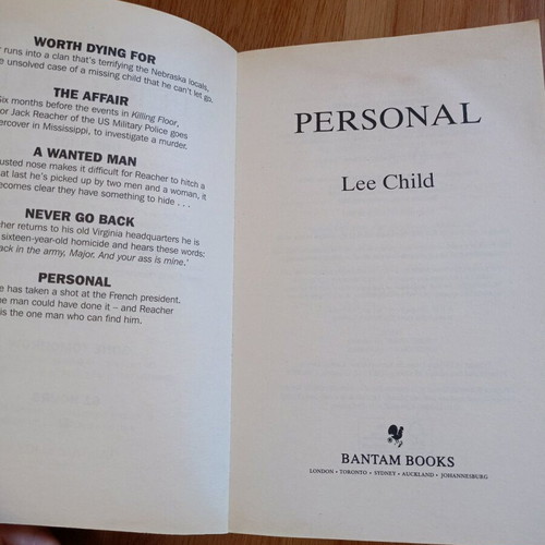 Personal Lee Child used English book