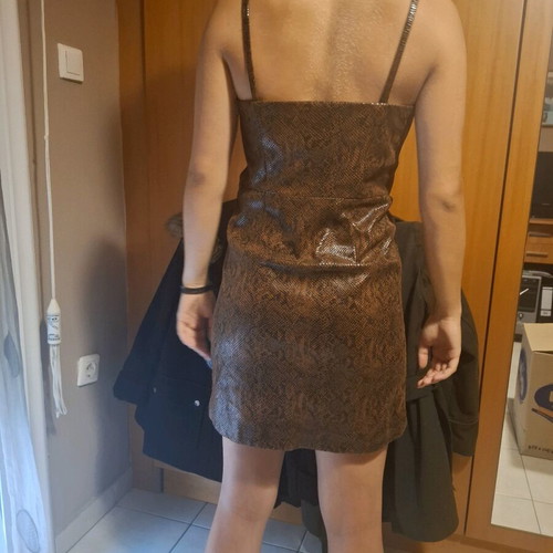 Mini leather dress Mango like new, brown, size M