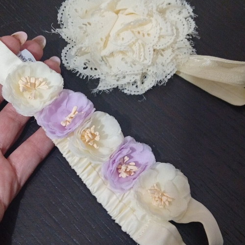 Set of 7 baby headbands, various designs, Mayoral and Orchestra