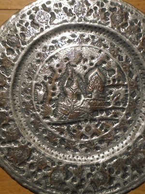 Indian copper plate used decorative wall plate diameter 38
