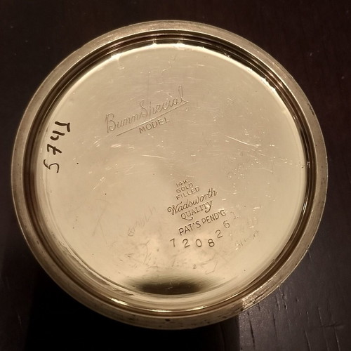 Illinois Bunn Special 60 Hour Pocket Watch used, collectible railroad