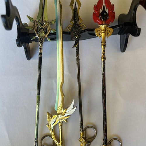 Genshin Impact Weapon Keychains with Stand like new