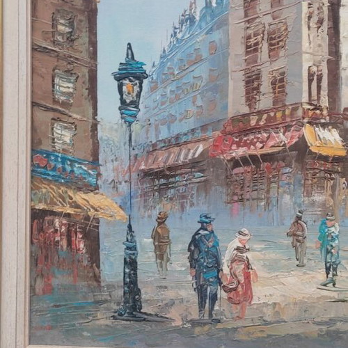 Signed oil painting used 0.75x0.65 m