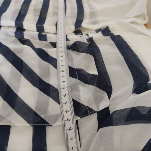 Bershka transparent striped cardigan used, white blue, medium large