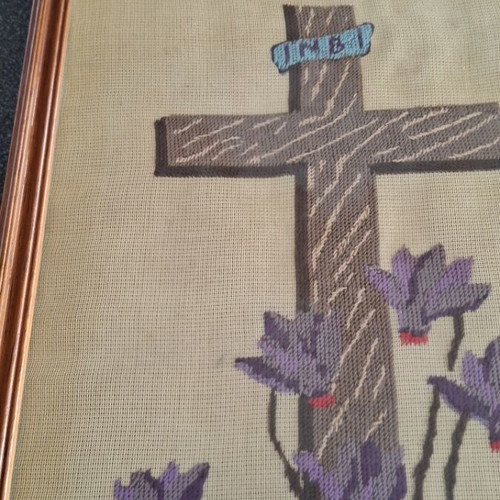 Embroidery old, good condition, 26×36 cm
