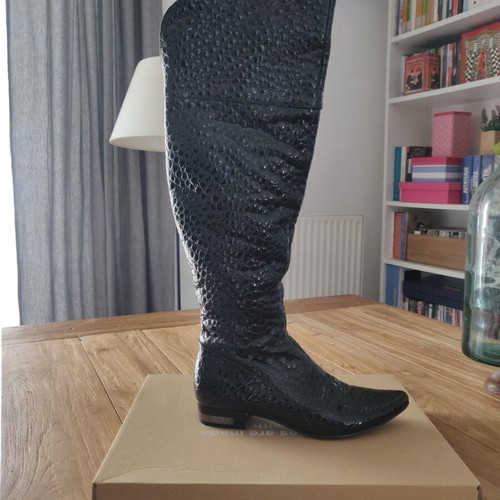 Anthracite croko boots like new, size 37.5