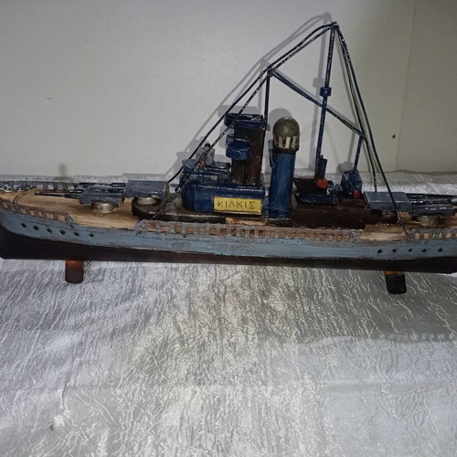 Metal ship handmade collectible used