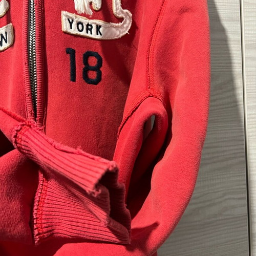 Abercrombie men's cardigan used, red, size XL