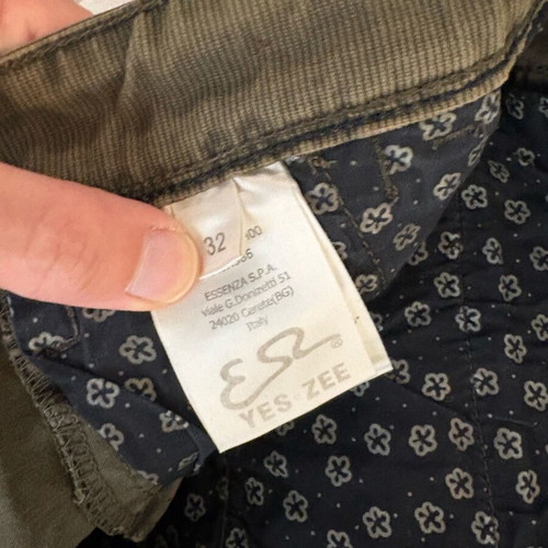 Yes Zee chino pants used, slim fit, green, size 32