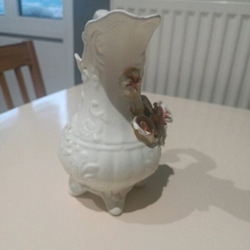 Vintage white pitcher with flower like new