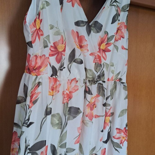 Dress ΤΖΈΝΗ long airy with wrap chest, like new, size XXL