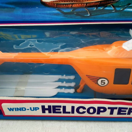 Wind Up Helicopter plastic, like new, made in Hong Kong