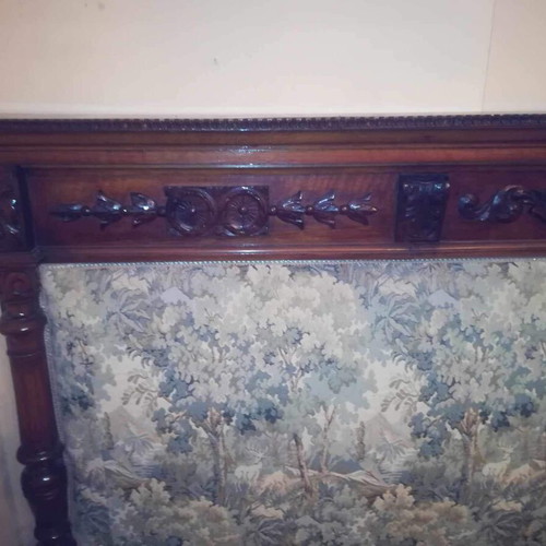 French 1930s sofa used with 2 armchairs, walnut wood