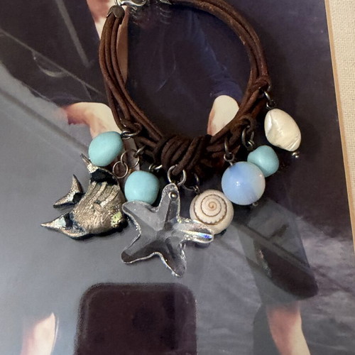 Bracelet with silver clasp and semi-precious stones like new, length 19 cm