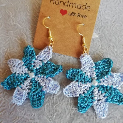 Crochet earrings new, pair price