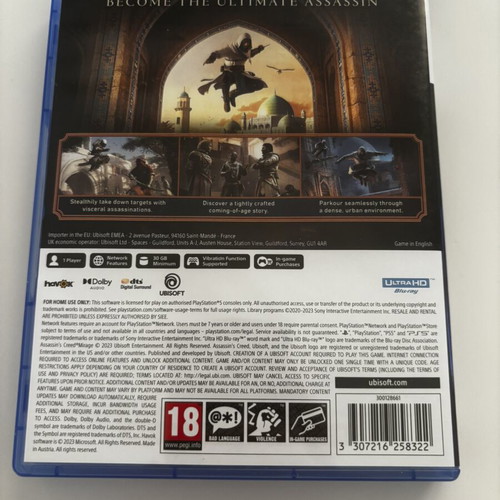 Assassins Creed Mirage PS5 game like new with preorder bonus code