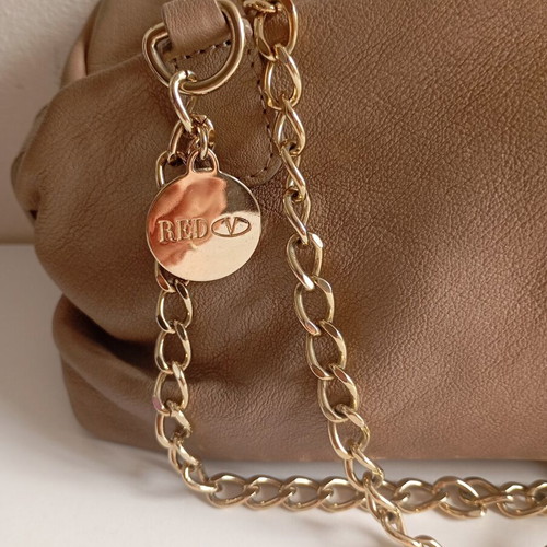 Red Valentino Garavani leather shoulder bag like new, beige, 28x17 cm