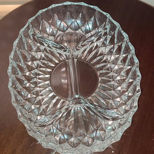 Vintage crystal platters for nuts like new