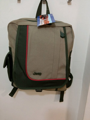 Jeep backpack bag new, beige and green