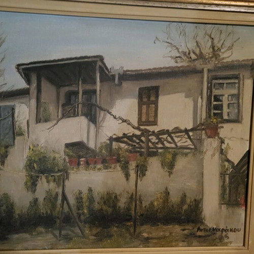 Antonarakou 85 oil painting used, wooden frame