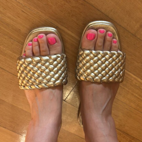 Michael Kors gold sandals used