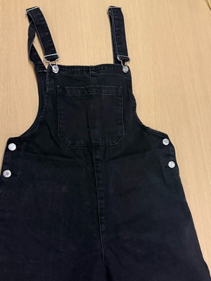 Black denim jean overalls Mango new, size XS