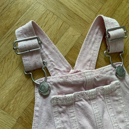 Pink denim overalls used, 12-18 months, Zara