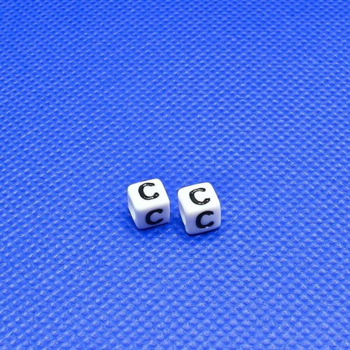 Acrylic Letter C Beads 6mm Pack of 100 New