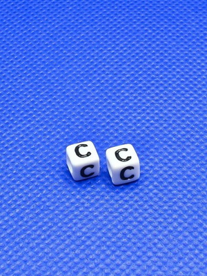 Acrylic Letter C Beads 6mm Pack of 100 New