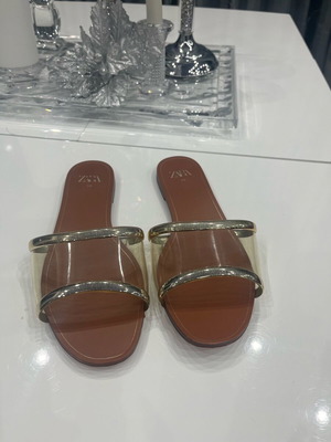 Zara women's summer shoes like new, colorful slippers