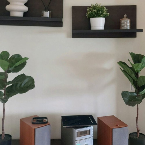 Minimalist Wenge wall shelves set like new, 2 pcs, premium sturdy build
