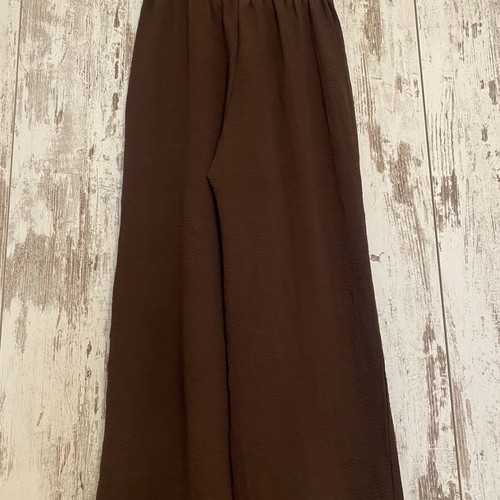 Shein Chocolate Brown Wide-Leg Trousers Petite M