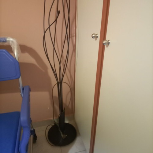 Floor lamp used, iron, dark color, height about 1.60 m