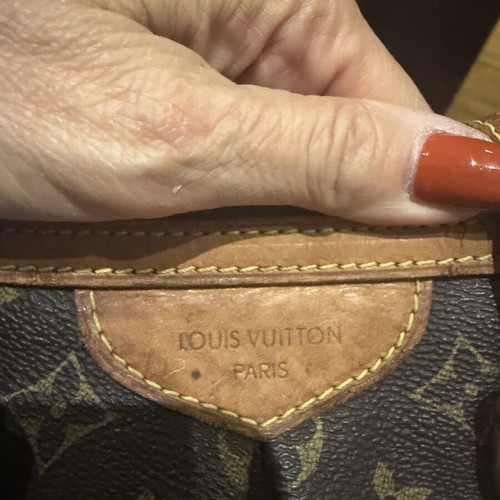 Louis Vuitton Palermo PM Monogram bag used, brown leather patina