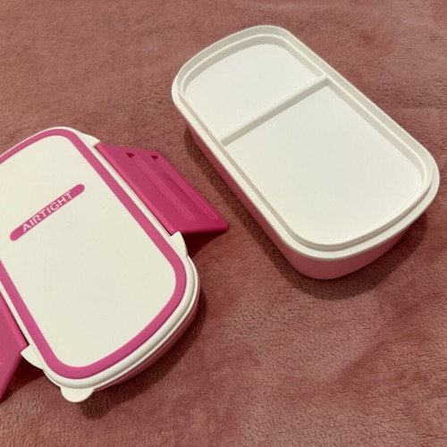 Pink food container new, plastic for school and work