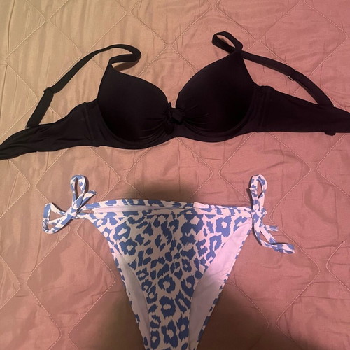 Bikini set new, Calzedonia bottom, Tezenis top, black and white