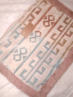 Sorena Handmade καλοκαιρινή τσάντα χειρός μεταχειρισμένη, μπεζ και ροζ