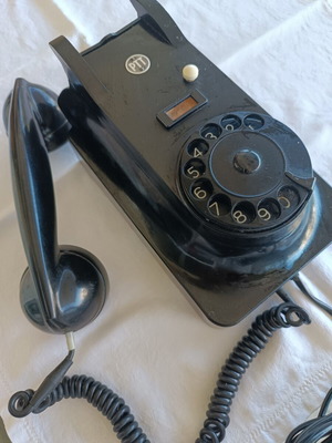 Antique BT wall telephone used, British telecommunications
