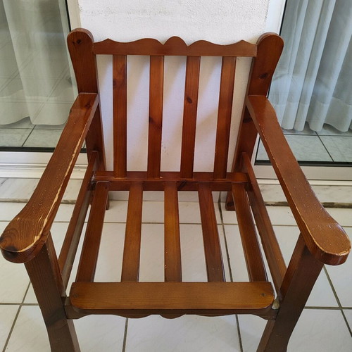 Wooden Swedish armchair used, solid wood