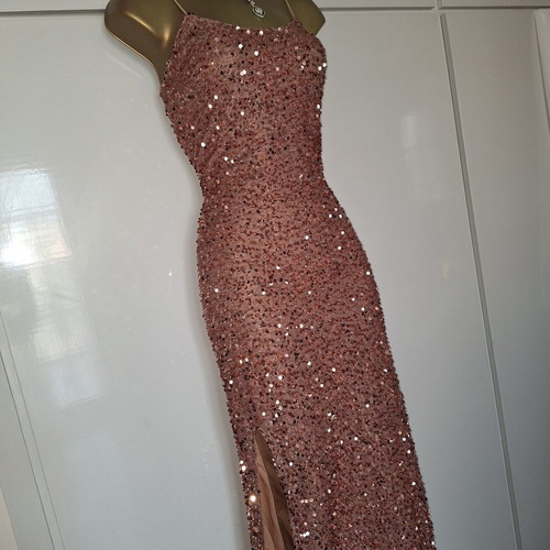 Rose gold sequin dress size medium new