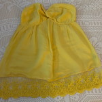 Imperial Yellow Strapless Women's Blouse S Made in Italy Silk Cotton