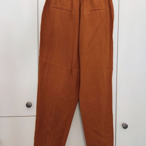 Oysho linen trouser XS, like new, brown-orange