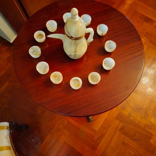 Alabaster coffee and tea set with 12 cups like new