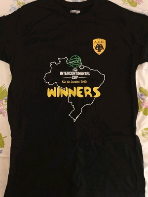 ΑΕΚ Intercontinental Cup Winners 2019 T Shirt μεταχειρισμένο, μέγεθος XL