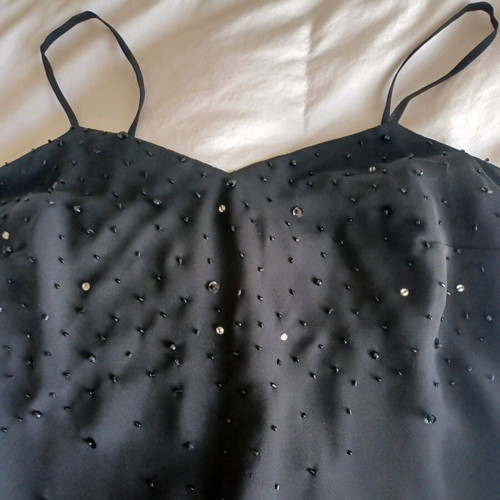 Evening dress Small like new, black embroidered muslin