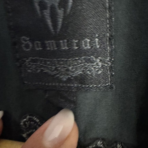 Samurai Jeans black short sleeve shirt size L like new