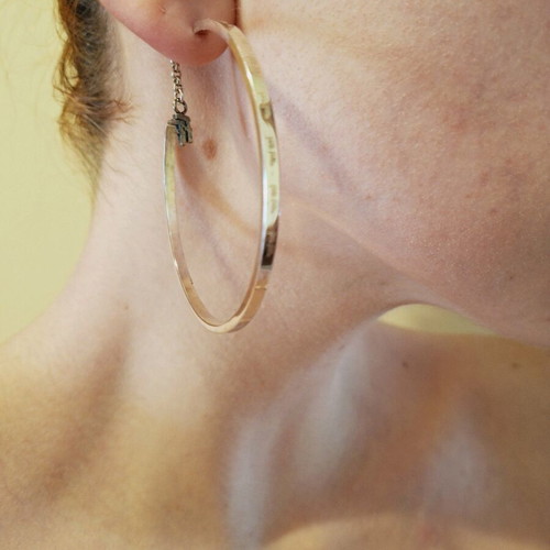 Folli Follie silver hoop earrings like new, large 6cm