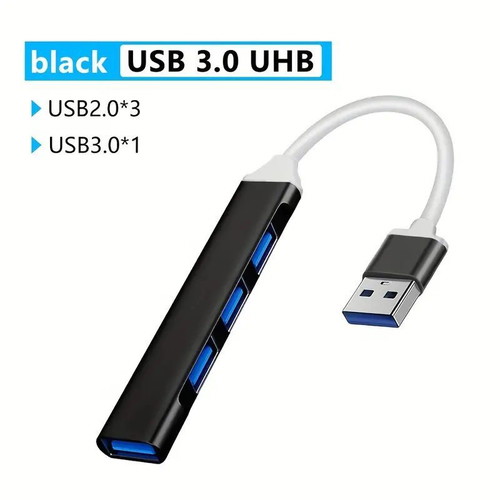Usb hub power strip with 4 ports black in excellent condition